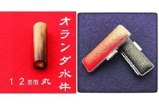 オランダ水牛12mm(5書体)牛革ケース(赤)篆書体(てんしょたい) [№5786-7828]1851
