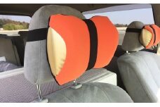 車・旅行用負担軽減枕 首をやさしく包み込む 浜松産ネックピロー「ネックラック」オレンジ×ネイビー[№5786-8013]1964