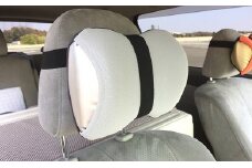 車・旅行用負担軽減枕 首をやさしく包み込む 浜松産ネックピロー「ネックラック」グレー×ダークグレー[№5786-8014]1964