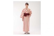 遠州綿紬使用　女性用　日本製　旅館浴衣&帯のセット　ソレイユ [№5786-8018]2092