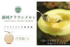 静岡クラウンメロン 白 1玉 果物 くだもの フルーツ 旬の果物 旬のフルーツ メロン クラウンメロン マスクメロン 化粧箱 ギフト 贈り物 プレゼント 高級フルーツ 高級 静岡 静岡県 浜松市 【配送不可：離島】 [№5786-2733]