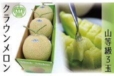クラウンメロン　山クラス　３玉入　【配送不可：離島】 [№5786-2743]