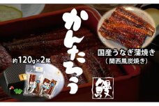 国産うなぎ蒲焼き（ 関西風炭焼き）約115g×2尾【配送不可：離島】 [№5786-2791]