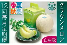 クラウンメロン　白　中玉　1玉　12ヵ月連続お届け【配送不可：離島】 [№5786-2964]