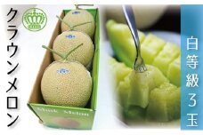 クラウンメロン白等級　3玉詰【配送不可：離島】 [№5786-3416]