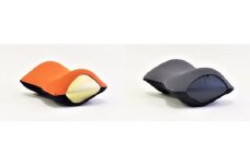 旅行用負担軽減枕 首をやさしく包み込む 浜松産ネックピロー「ネックラック」2個セット（オレンジ×ネイビー1＆Dグレー×ブラック1） [№5786-8470]3552