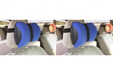 車・旅行用負担軽減枕 首をやさしく包み込む 浜松産ネックピロー「ネックラック」2個セット（ブルー×ネイビー）×2個[№5786-8474]3553