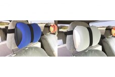 車・旅行用負担軽減枕 首をやさしく包み込む 浜松産ネックピロー「ネックラック」2個セット（ブルー×ネイビー1＆グレー×Dグレー1） [№5786-8480]3553