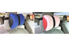 車・旅行用負担軽減枕 首をやさしく包み込む 浜松産ネックピロー「ネックラック」2個セット（ブルー×ネイビー1＆ピンク×レッド 1） [№5786-8481]3553