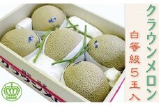 クラウンメロン　白　5玉入【配送不可：離島】 [№5786-3625]