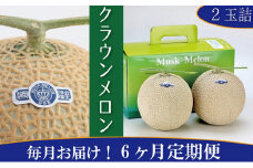 クラウンメロン　白×2玉【6ヶ月定期便】【配送不可：離島】 [№5786-3835]