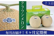 クラウンメロン　白×2玉【6ヶ月定期便】【配送不可：離島】 [№5786-3835]