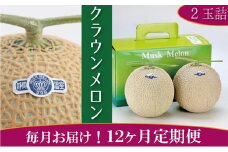 クラウンメロン 定期便 12ヶ月 白等級 メロン 2玉 マスクメロン めろん 果物 くだもの フルーツ 旬の果物 旬のフルーツ 高級 クラウンメロン  静岡【配送不可：離島】 [№5786-3836]