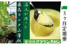 クラウンメロン　名人×1玉【3ヶ月定期便】【配送不可：離島】 [№5786-3841]