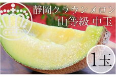 クラウンメロン 【上（山等級）】中玉（1.3kg前後）1玉入り [№5786-4408]