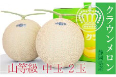 クラウンメロン【上（山等級）】中玉（1.3kg前後）2玉入り [№5786-4411]