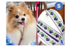 【小型犬用・Sサイズ】ハーフチョークカラーとリードのセット（水色の小花） 雑貨 日用品  [№5786-4459]