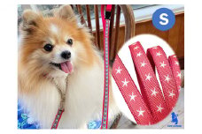 【小型犬用・Sサイズ】ハーフチョークカラーとリードのセット（ピンクスター） 雑貨 日用品  [№5786-4463]