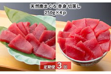 【定期便3回】天然南まぐろ 赤身 切落し【配送不可：離島】 [№5786-4589]
