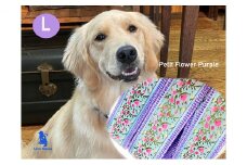 【大型犬用・Lサイズ】ハーフチョークカラーとリードのセット（プチフラワーパープル） 雑貨 ペットグッズ ペット用品 首 締まらない 苦しくない 抜けない 首輪 日本製 調節可能 レトリバー  [№5786-4723]