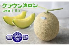 クラウンメロン 山等級 1個（1.5kg） 果物 メロン青肉 フルーツ 食後 デザート おやつ おもてなし 来客 糖度 高い 上品 香り 静岡県産 浜松市産 贈り物 お土産 産地直送   [№5786-4748]