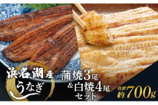 国産うなぎ 浜名湖産 蒲焼き 3尾 白焼き 4尾 合計700g 山椒 たれ セット 詰め合わせ 海老仙 国産ウナギ 国産 うなぎ ウナギ 鰻 うなぎの蒲焼 白焼きうなぎ 小分け おすすめ 贈答用 土用の丑の日 静岡 静岡県 浜松市 [№5786-5005]