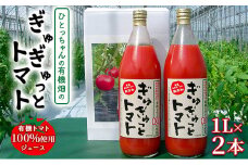 ひとっちゃんの有機畑の〈ぎゅぎゅっとトマト〉、有機トマト100％使用 ジュース 1L×2本 [№5786-5228]