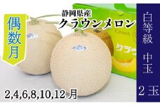 【偶数月 定期便】クラウンメロン並【白等級】1.3kg前後　2玉入り [№5786-5515]