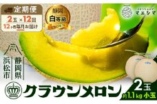 【12ヶ月定期便】クラウンメロン【並（白等級）】小玉（1.1kg前後）2玉入り  [№5786-5528]