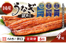 国産うなぎ 定期便 6ヶ月 訳あり うなぎ 4尾 セット ITI優秀味覚賞受賞  蒲焼 国産 ウナギ 鰻 うなぎの蒲焼 詰め合わせ 国産うなぎ蒲焼 魚 和食 惣菜 真空パック 訳アリ 静岡 静岡県 浜松市 6回 定期 【配送不可：離島】 [№5786-5785]