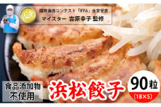 浜松餃子 食肉マイスターが作った 食品添加物不使用 餃子 90粒 (18粒×5パック) セット 詰め合わせ ぎょうざ 餃子 ギョーザ 冷凍餃子 冷凍ぎょうざ 冷凍 冷凍食品 中華 惣菜 食品 おかず 保存料不使用 添加物なし 静岡 静岡県 浜松市 [№5786-5967]