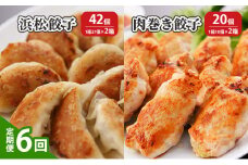 【定期便6回】浜松餃子 42個（1箱21個×2箱）・肉巻き 餃子 20個（1箱10個×2箱） 【配送不可：離島】 餃子 食べ比べ ぎょうざ 惣菜 冷凍 浜松 [№5786-5972]