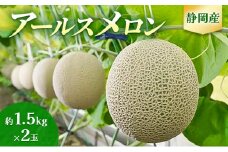 【2025年7月より順次発送】アールスメロン 2個 セット 約1.5kg×2個 静岡県浜松市産 メロン 2玉 果物 フルーツ 静岡 浜松市 三ヶ日 [№5360-0140]