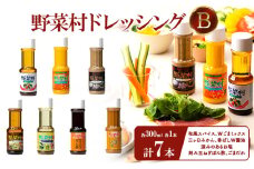 野菜村ドレッシングB（和風スパイス、Ｗごまミックス、三ヶ日みかん、香ばしＷ醤油、深みのあるお塩、刻み玉ねぎぽん酢、ごまだれ）各300ml 各1本 計7本 セット 静岡 浜松市[№5360-0204]