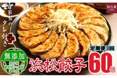 【定期便3回】浜松餃子 60個 (20個×3袋) セット 詰め合わせ 餃子のタレ 小袋 知久屋 国産 ぎょうざ 餃子 ギョーザ 冷凍餃子 静岡 静岡県 浜松市 【配送不可：離島】[№5360-0335]