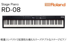 【Roland】ステージピアノ/RD-08【配送不可：離島】 ピアノ 楽器 軽量 コンパクト ステージ ローランド 浜松市[№5360-0361]