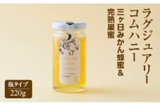 ラグジュアリーコムハニー三ヶ日みかん蜂蜜＆完熟巣蜜 三ヶ日みかん はちみつ 蜂蜜 巣蜜 瓶タイプ ミツバチ 巣のまま 爽やか 柑橘系 上品 贈り物 パーティー ご褒美 国産 静岡 浜松市 三ヶ日町[№5360-0757]