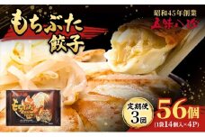 【定期便3回】 もちぶた餃子56個（1袋14個入×4パック） 五味八珍 餃子 ぎょうざ ギョウザ 国産 ブランド豚 もち豚 浜松餃子 冷凍餃子 冷凍 さっぱり 甘み 惣菜 中華 点心 静岡県 浜松市 [№5360-0835]