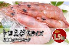 えび 冷凍 海老 トロえび 大 サイズ 1.5kg 500g 3パック 大容量 お刺身 駿河湾 エビ餃子 エビチリ エビ餃子