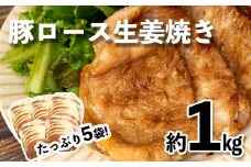 生姜焼き 豚ロース 豚肉 計 1kg 冷凍 お手軽 200g 5袋 しょうが焼き 惣菜 おかず