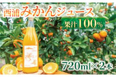 果汁 100％  みかん ジュース  720ml × 2本 西浦 オレンジ 飲み物 静岡 沼津 2025年2月以降順次発送