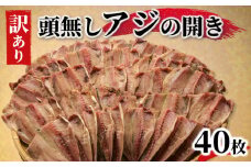 【2025年5月発送】訳あり あじ 鯵 干物 ひもの 40枚 たっぷり 炭室熟成 あじの開き 頭なし