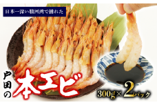 本エビ 2パック 600g 急速冷凍 産地直送 お刺身 甘エビ より甘い ヒゲナガエビ 刺身 生食 魚介類 新鮮 駿河湾 深海 しずおか食セレクション認定品 静岡県 沼津 戸田