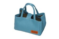 「三嶋柄入り」ハンドメイド 牛革 ミニバッグ(大)＜水色＞ バッグ やわらかい 牛革 裏地 は 綿 を使用 かわいい ハンドメイド おしゃれ レディース シンプル 贈り物 ギフト プレゼント 手提げ バック