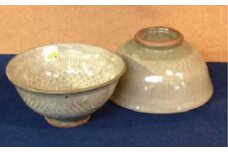 三島産大房 氏暦手飯茶碗大小 ペア 陶器 手作り の 逸品 おしゃれ 和風 工芸美 贈答用 プレゼント 茶碗 お皿