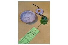 三島産三島暦手風鈴 くつろぎ セットB 陶器 手作り の 逸品 おしゃれ 和風 工芸美 贈答用 プレゼント 風鈴 茶碗 お皿