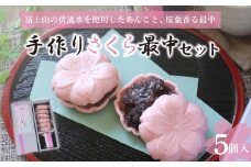  富士山 伏流水 さくら最中 セット 最中 5個 あんこ 150g 北海道産 小豆 和菓子 スイーツ 菓子 贈り物 桜 もなか モナカ 和スイーツ 老舗 手作り おやつ 美味しい 甘味 伝統 ギフト プレゼント お土産 三島市 静岡県