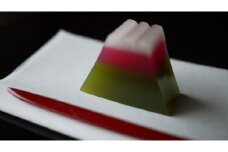 0020-18-04.　華月　和菓子セット２　：富士山羊羹【抹茶】・お手造りもなか・特選黒みつ寒天