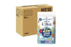 0014-10-07　エリエール i:na （イーナ） トイレットティシュー 2倍巻 シングル 12R×3パック 36個 【ハーフケース】　100m 36ロール シングル トイレットペーパー
