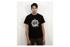 0014-74-01 富士宮市 マンホールTシャツ (黒) : Lサイズ